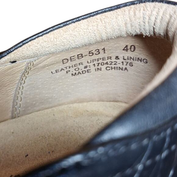 Alegria Debra embossed leather clogs comfort shoes black nursing shoe EU40/US9.5 - Picture 5 of 6